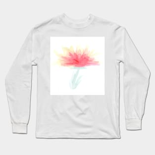 Watercolor pink flower, summer and nature, art decoration, sketch. Illustration hand drawn modern Long Sleeve T-Shirt